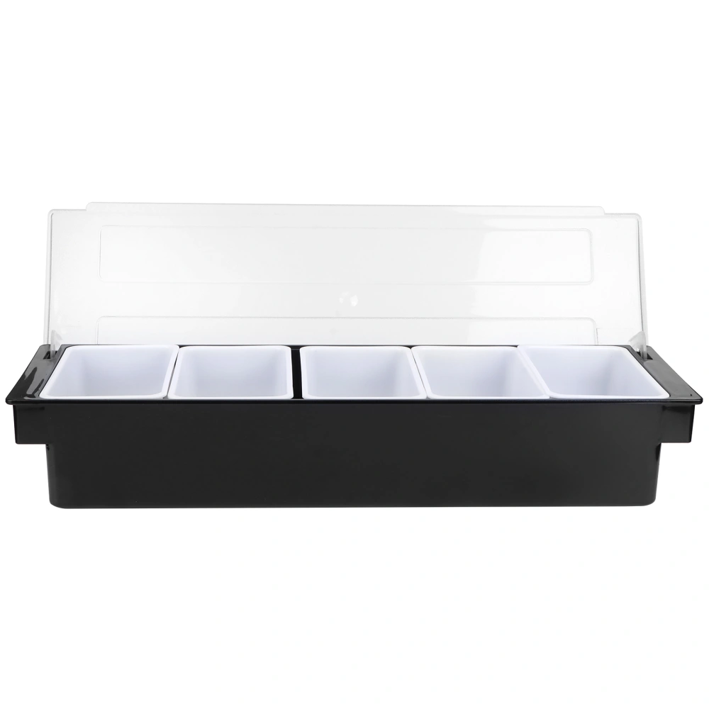 Seasoning Box with Lid Bar Condiment Holder Fruit Case Dispenser Milk Tea Shop Accessory5 Compartment