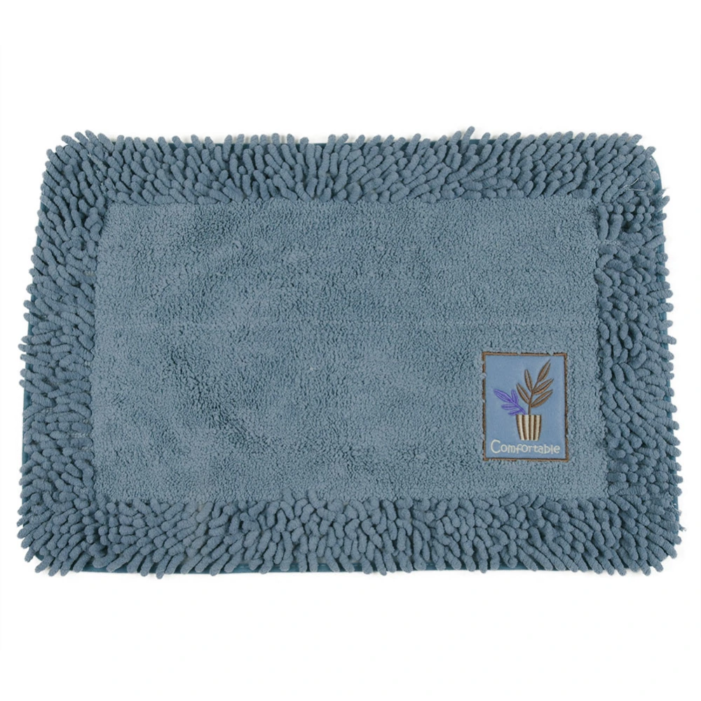 Cotton Chenille Floor Mat Carpet Home Bathroom Water Absorption Non slip Mat(Dark Gray)