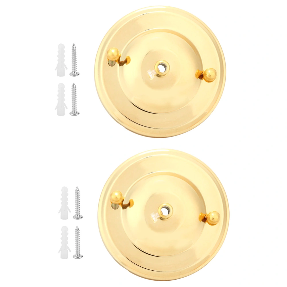 2PCS Iron Ceiling Light Canopy Hook Chandelier Plate Holder Decoration DIY Fitting AccessoryGold