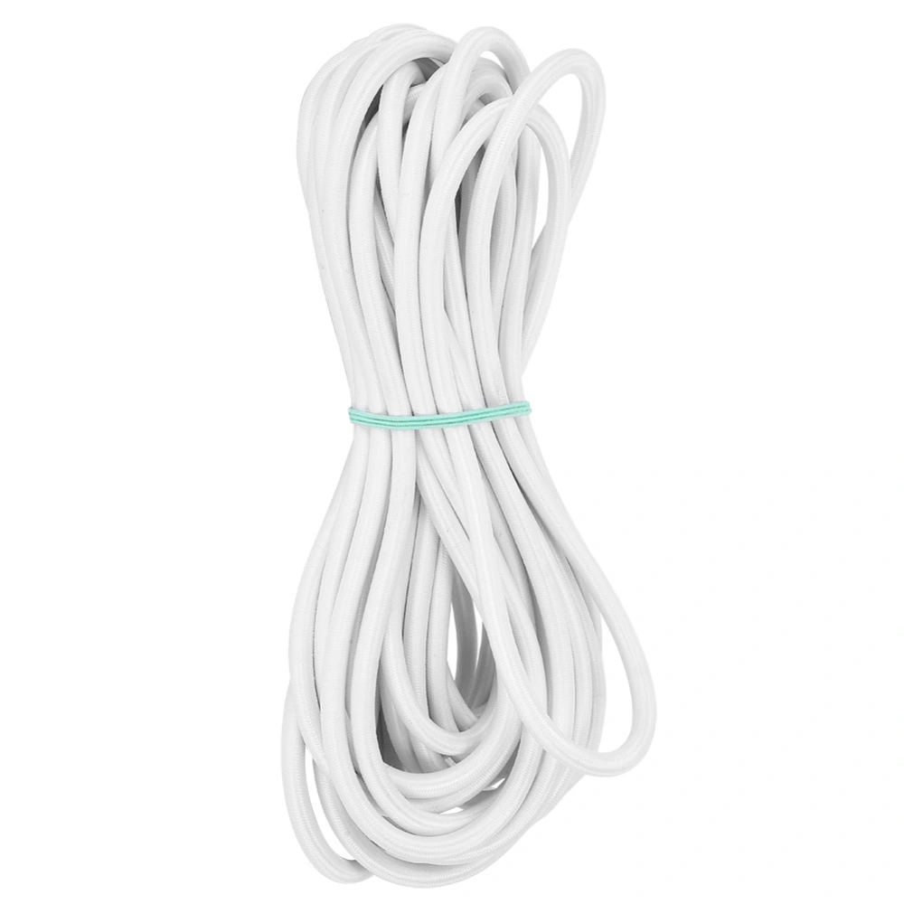 7mm 10m/32.8ft Strong Elasticity Round Elastic Rope Cord Sewing DIY Accessories White