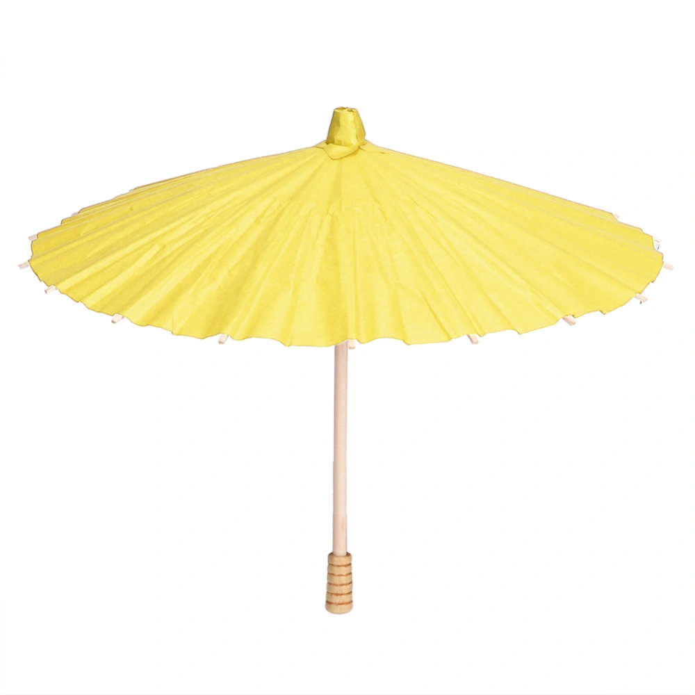 White Blank Paper Umbrella Colorful Oil Paper Umbrella for Kids DIY Painting Craft(Yellow)