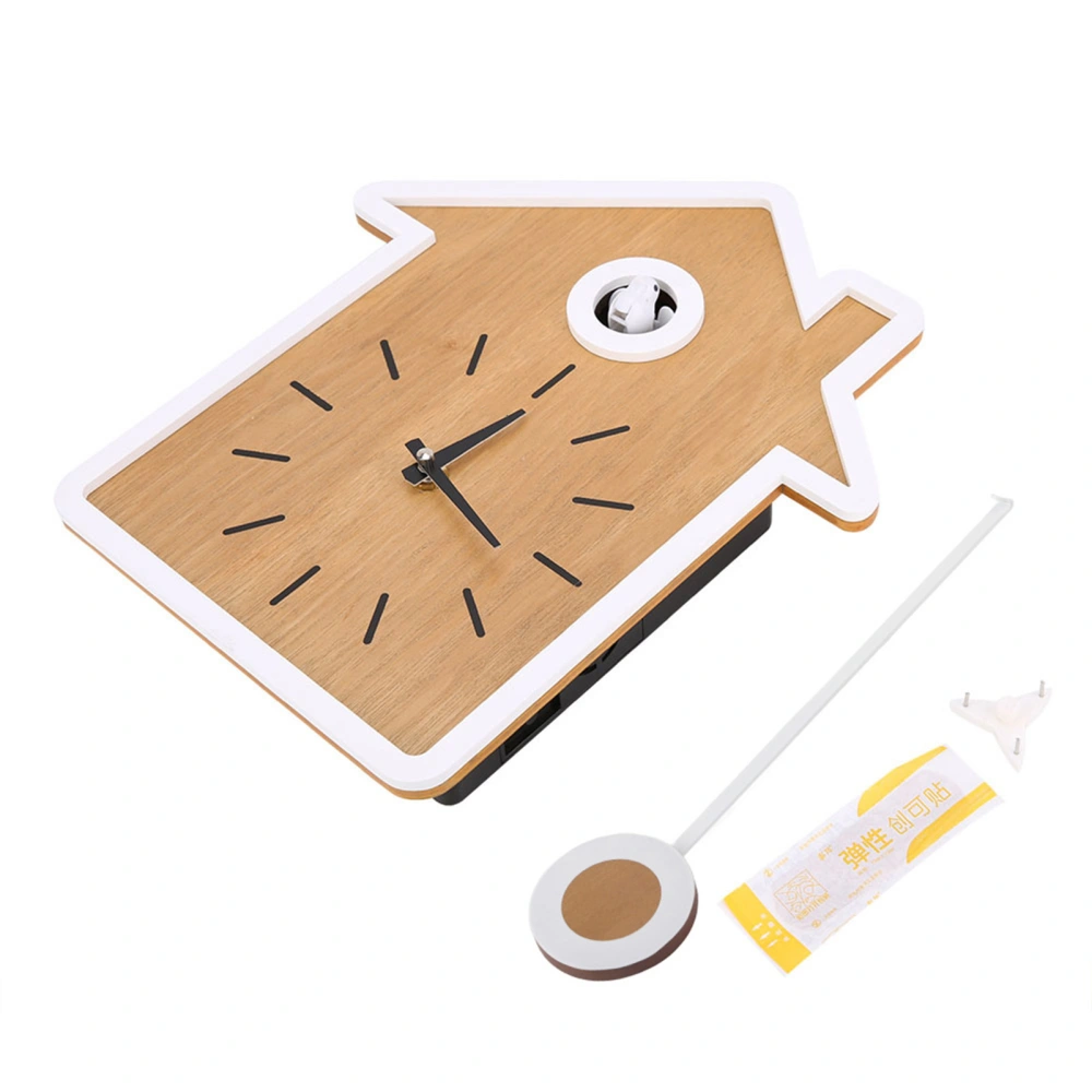 Nordic Style Design Simple Modern Cuckoo Clock Report Clock Swing Clock Wall Clock(White)