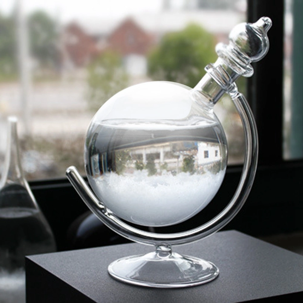 Globe Water Shape Weather Forecast Crystal Bottle Windstorm Glass Home Decor Gift