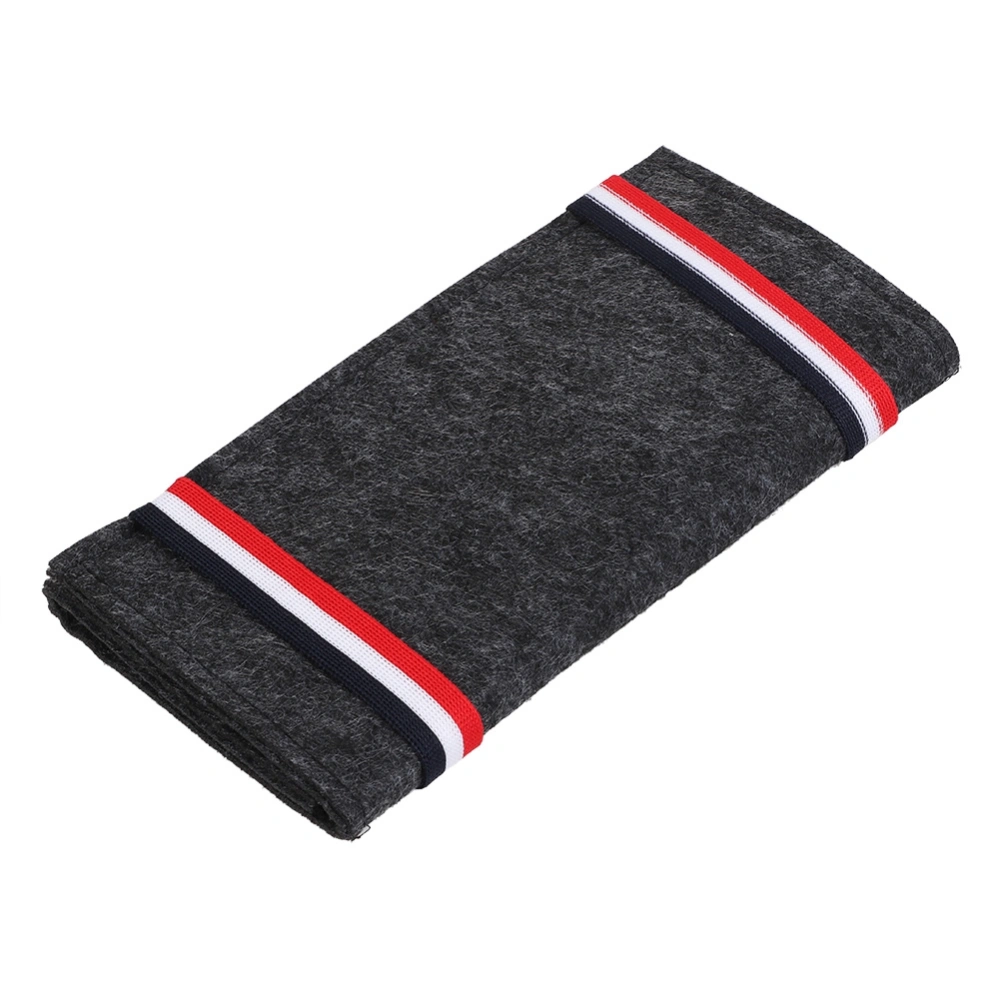 Portable Travel Jewelry Storage Bag Felt Foldable Jewelry Travel Bag for Earrings NecklacesBlack