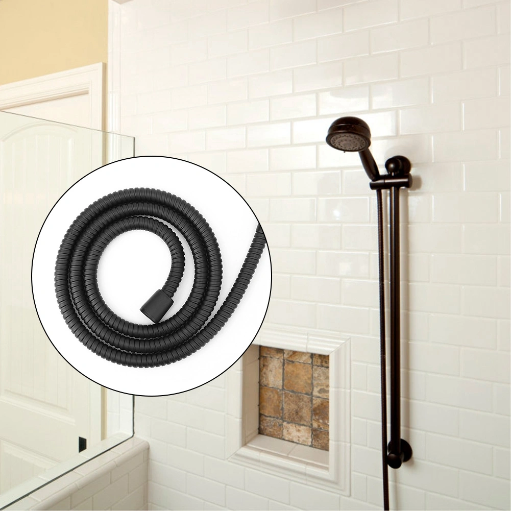 1.5m Matte Black High Pressure Stainless Steel Flexible Shower Hose Pipe Bathroom Accessory