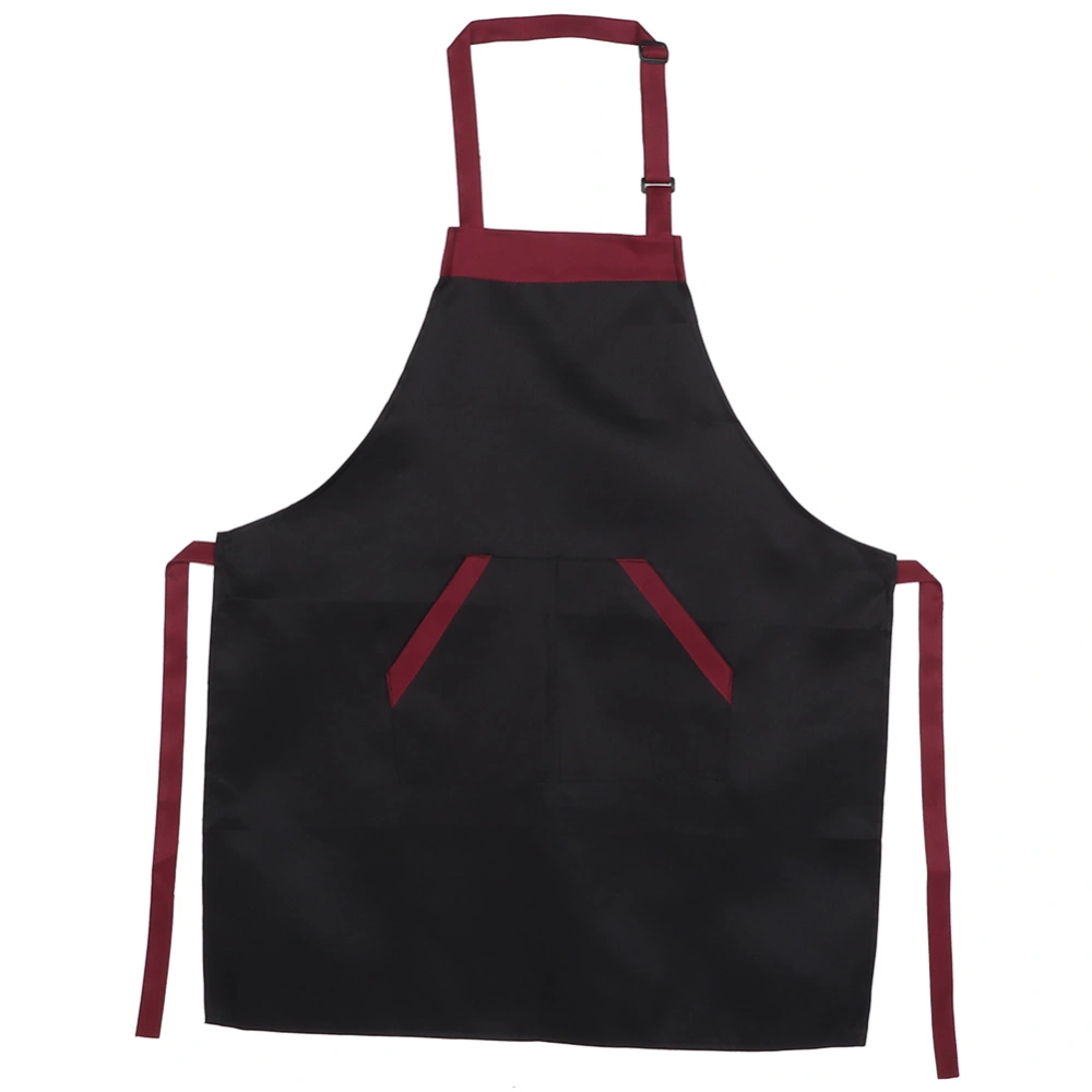 77x62cm Comfortable Waterproof Kitchen Cooking Apron Working Apron with Pockets for Hotel HomeBlack