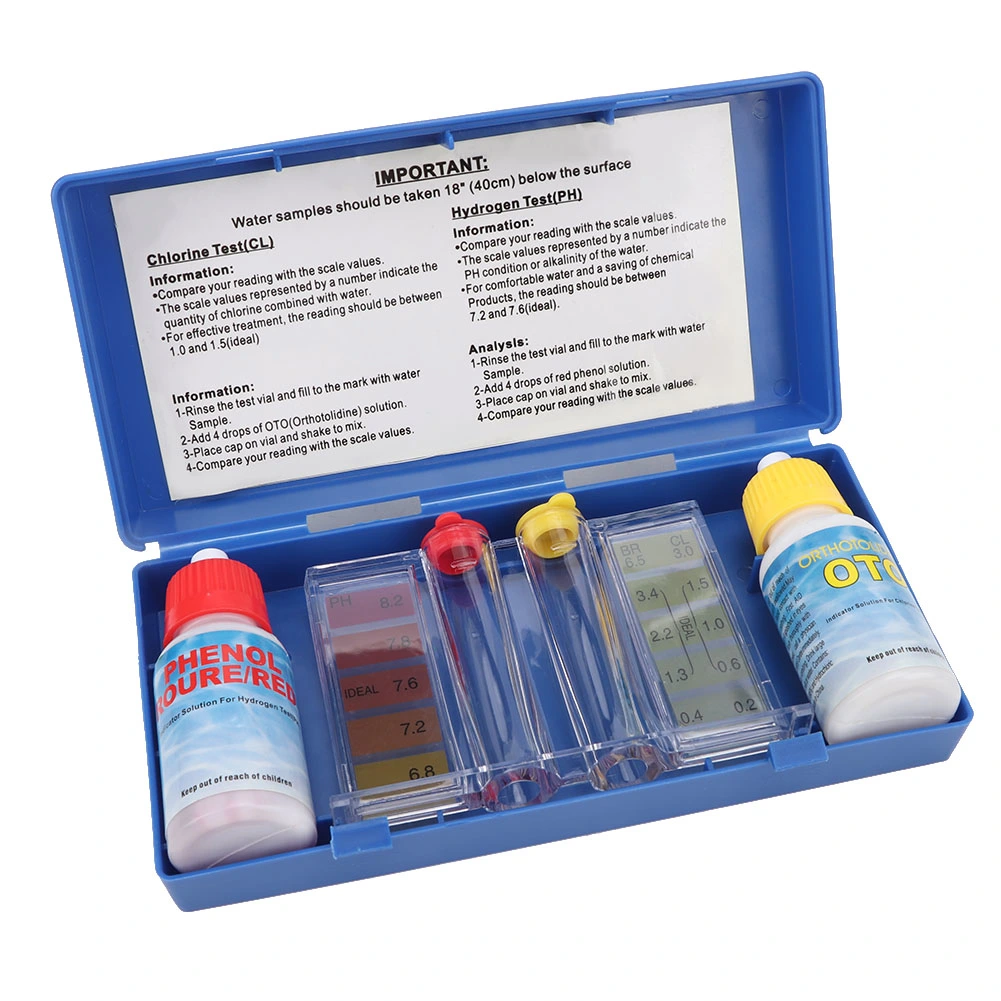 PH Chlorine Testing Kit Water Quality Test Box Accessories for Swimming Pool
