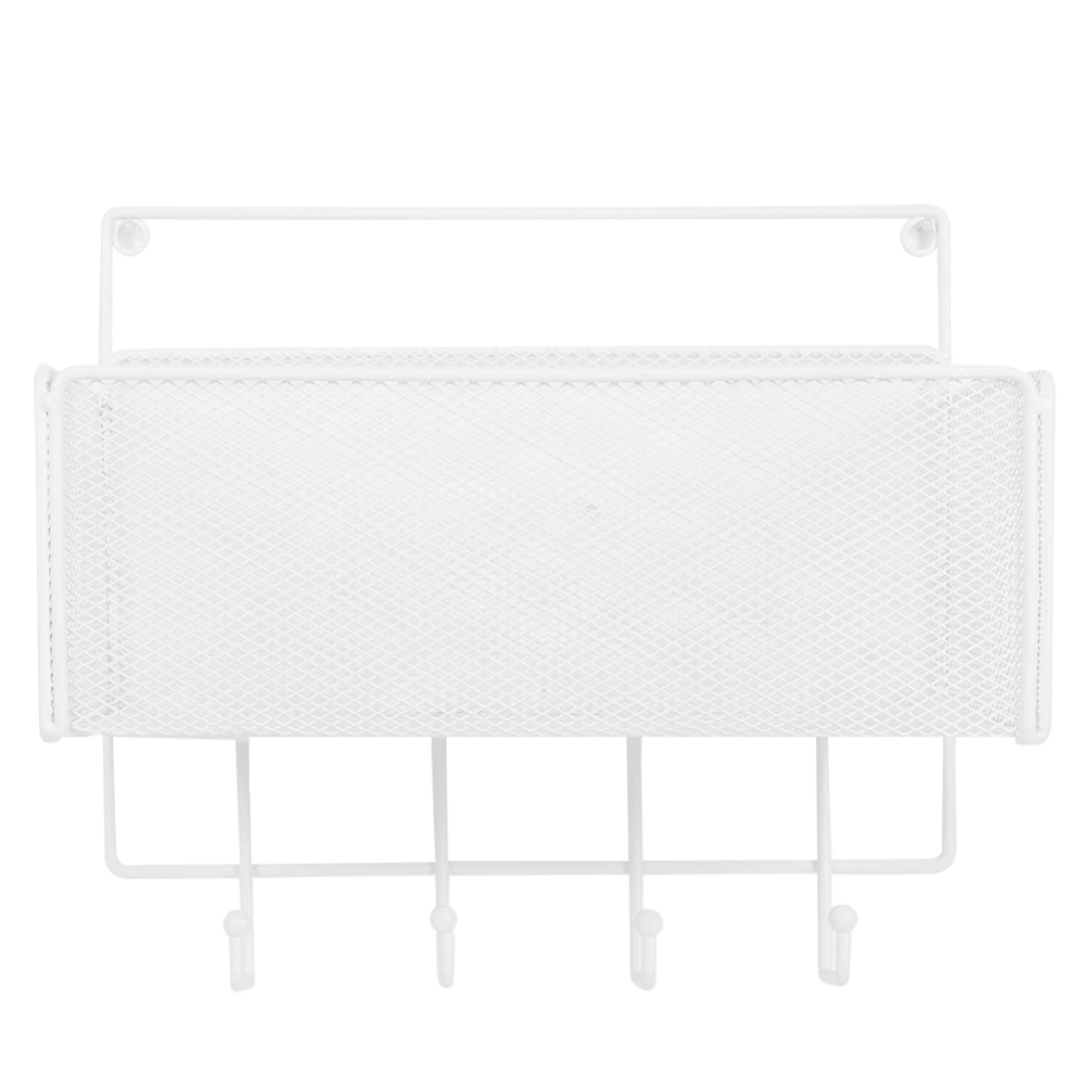 Household Wall Storage Basket Holder Cosmetics Storage Rack for Kitchen BathroomWhite