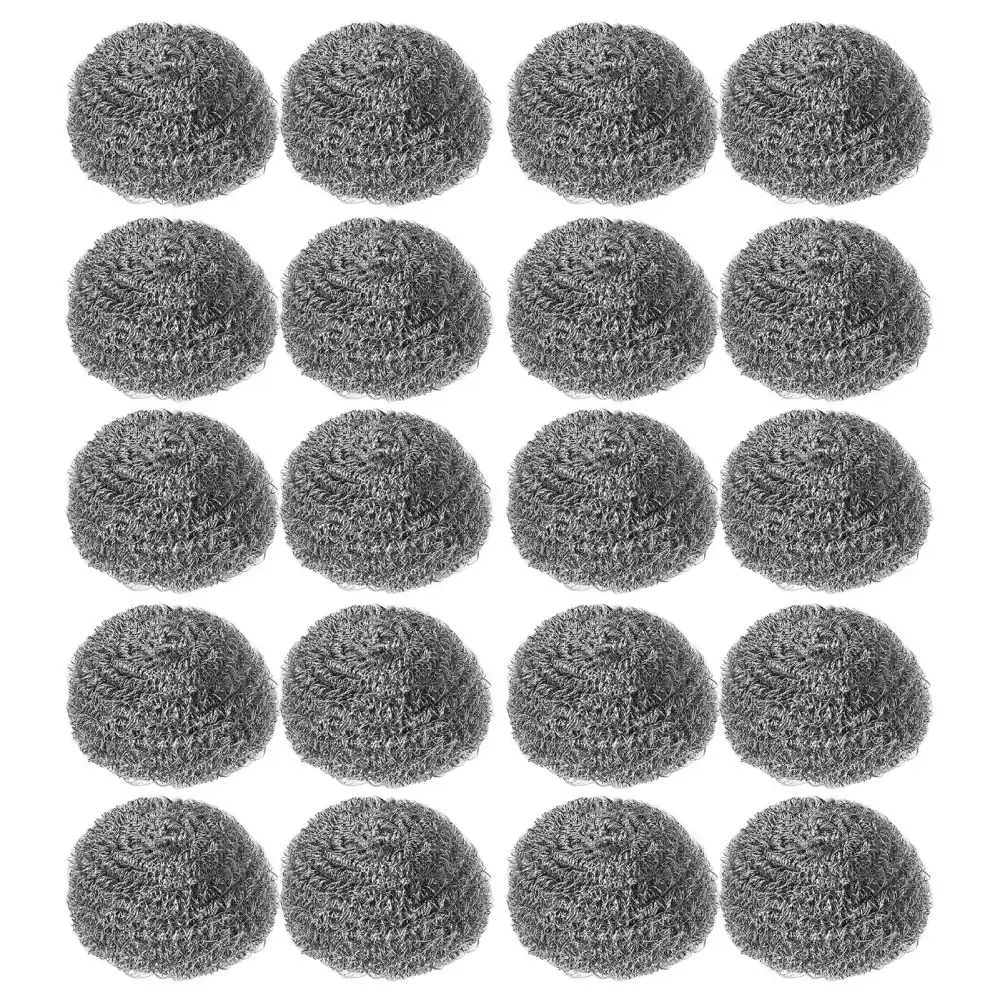 20Pcs Stainless Steel Scourer Scrubber Metal Scouring Pads Kitchen Cleaning Tool TS183