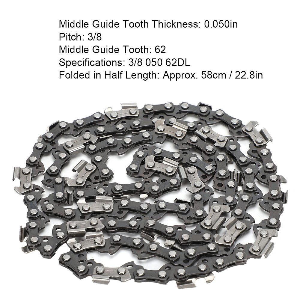 3/8 050 62DL Chainsaw Metal Chain Blade Garden Woodworking Tools Accessory for Cutting Lumber