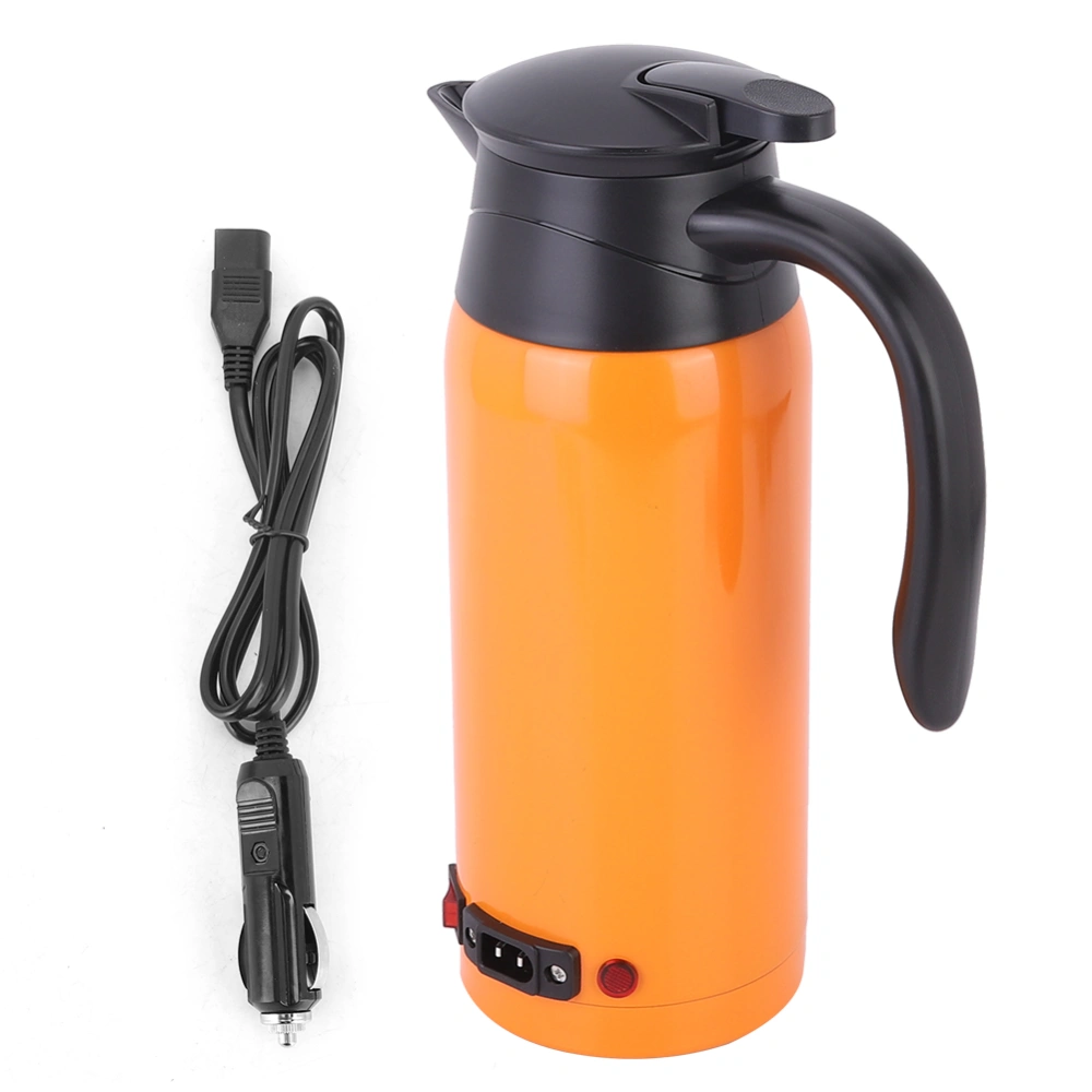 800ml 12V 24V Large Capacity Portable Electric Kettle Water Heating Mug for Truck Car UseOrange