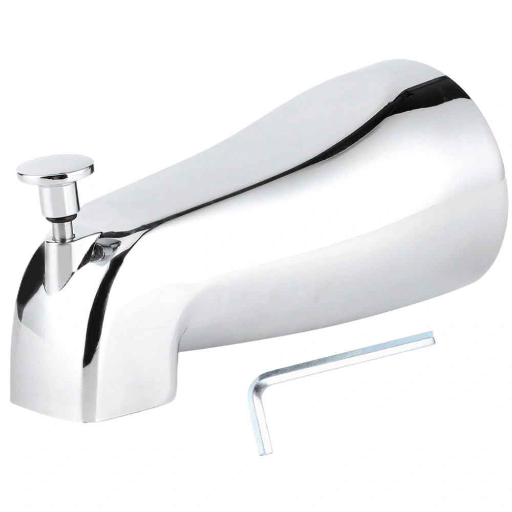 Wall Mounted Electroplate Bathtub Faucet Concealed Tub Spout with Pull up Diverter for Bathroom