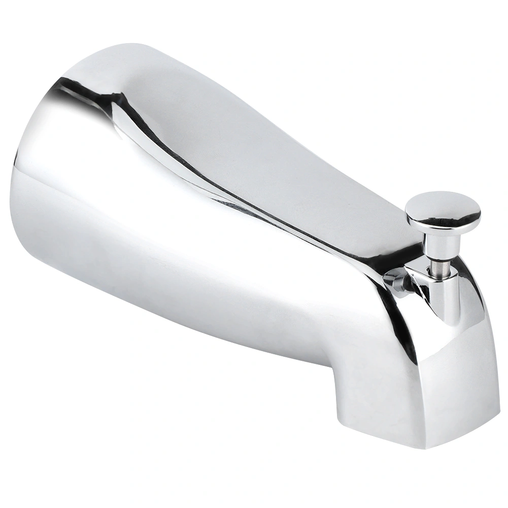 Wall Mounted Electroplate Bathtub Faucet Concealed Tub Spout with Pull up Diverter for Bathroom