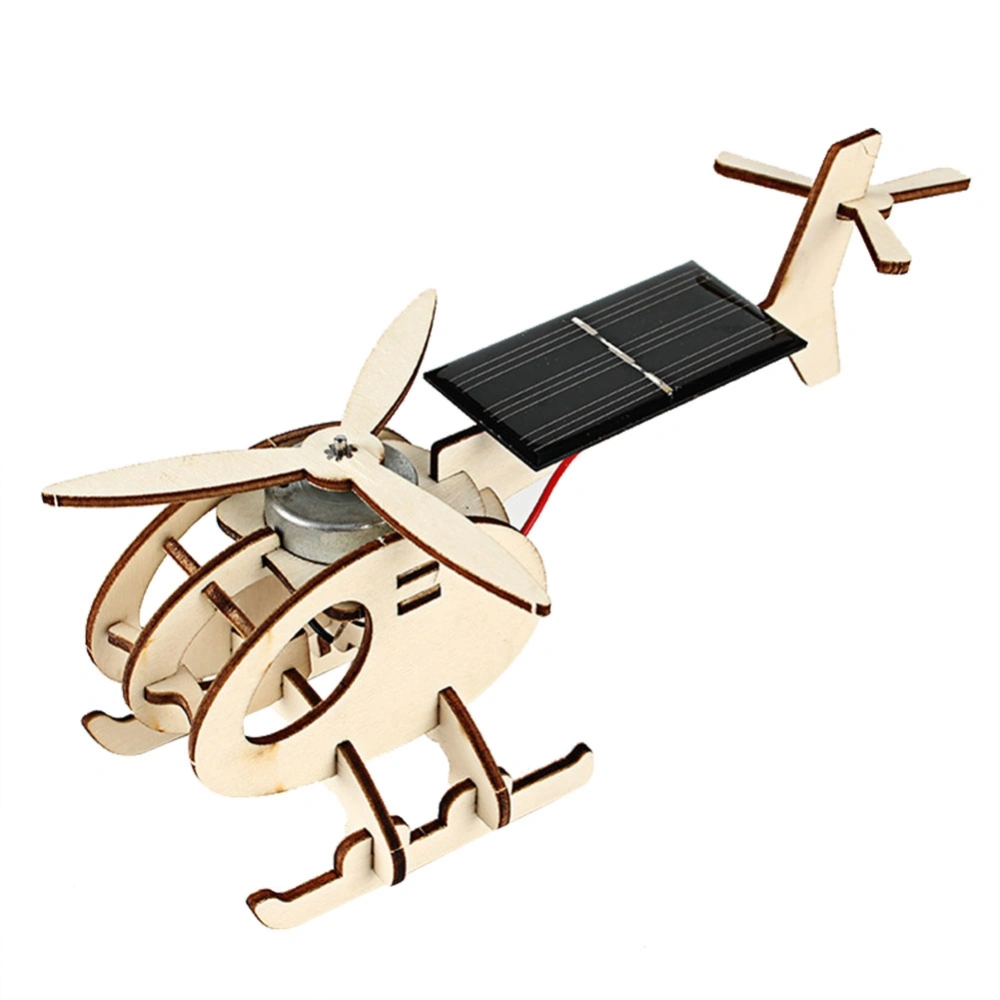 Wooden Solar Energy Aircraft Educational Toy Crafts DIY Model Wonderful Kid Gift