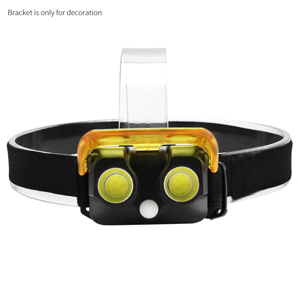 Waterproof Mini Headlight 2COB LED Headlamp Hiking Night Riding Head Light Hight Light (Black)