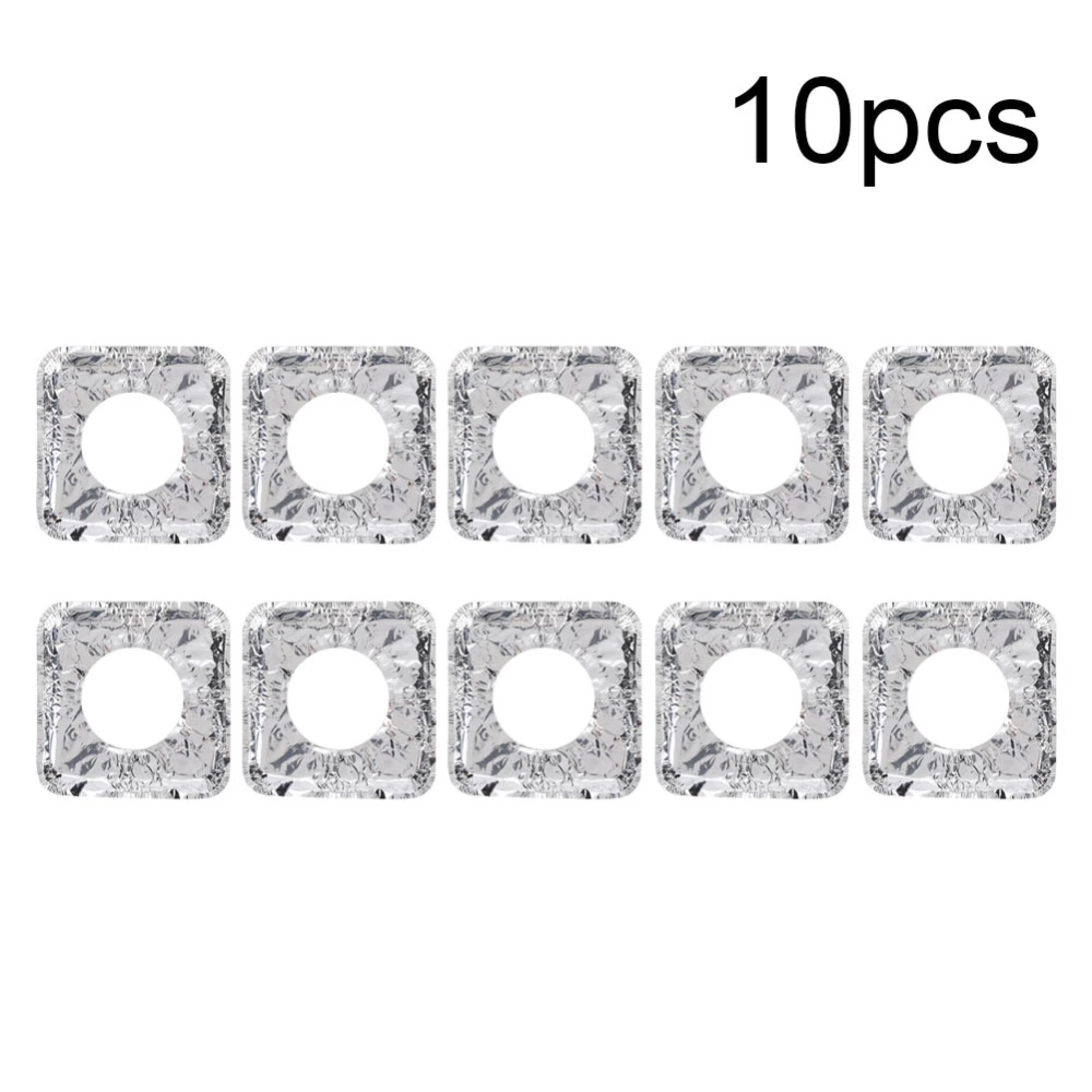 Aluminum Foil Gas Stove High Temperature Square Cleaning Pad Greaseproof Paper 10 pcs