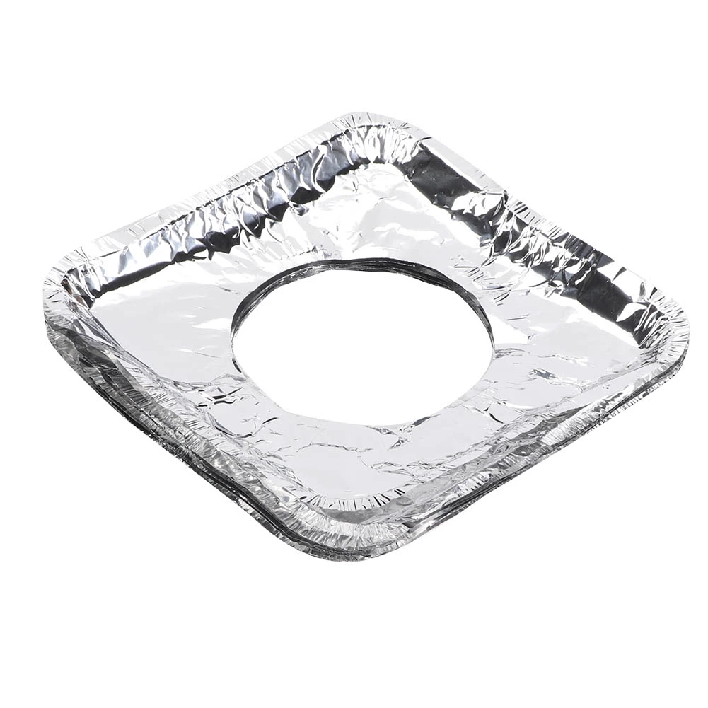 Aluminum Foil Gas Stove High Temperature Square Cleaning Pad Greaseproof Paper 10 pcs