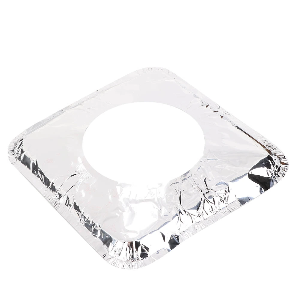 Aluminum Foil Gas Stove High Temperature Square Cleaning Pad Greaseproof Paper 10 pcs