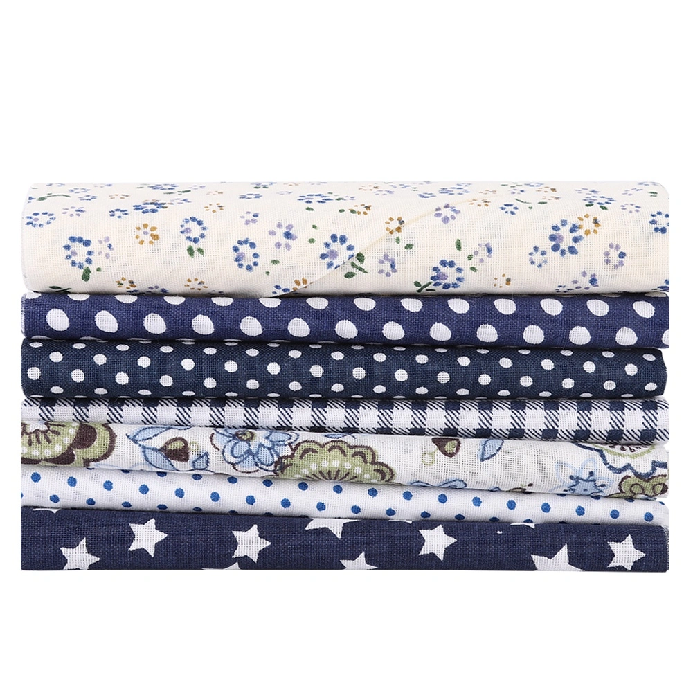 7pcs / set 100% Cotton Batiks Sewing Craft Cloth for DIY Wallet Cushion Cover (L)