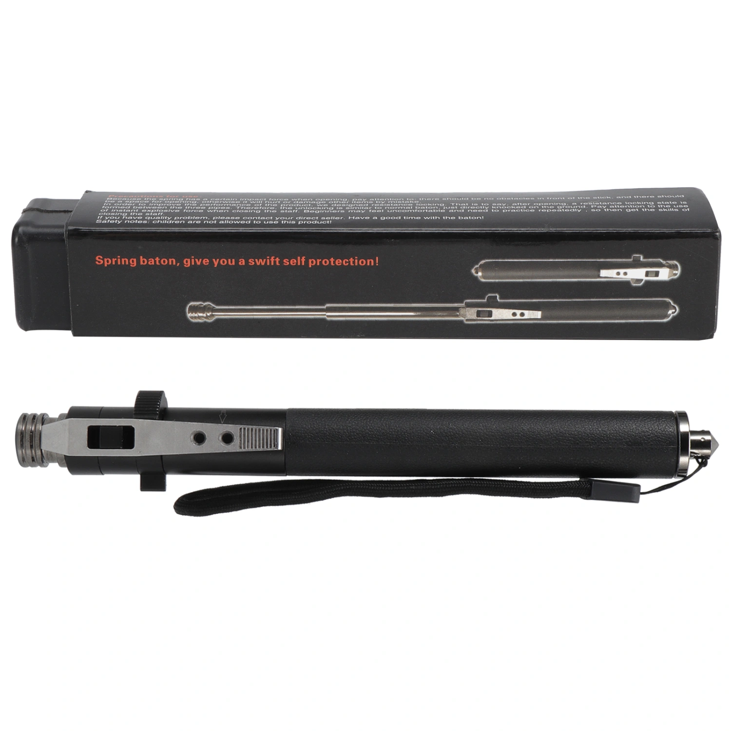 Defense Stick Telescopic Swing Automatic Spring Rod 4142 Alloy Steel Breaking Window Tool