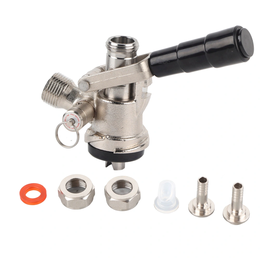 Keg Coupler S Type Draft Beer Dispenser with Safety Pressure Relief Valve Home Brewing System