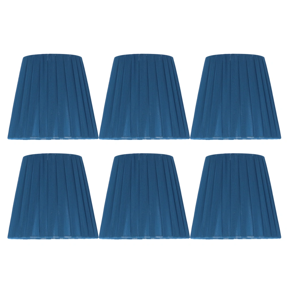 6PCS Modern Simple Lampshade Cloth Lampshade for Crystal Clip On Chandelier Wall Lamp Blue