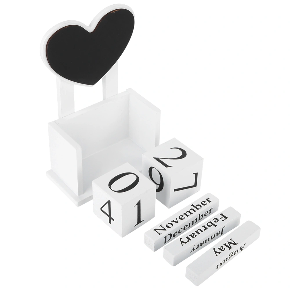 Heart-shaped Manual Calendar Ornaments with Small Blackboard Household Desk Decoration