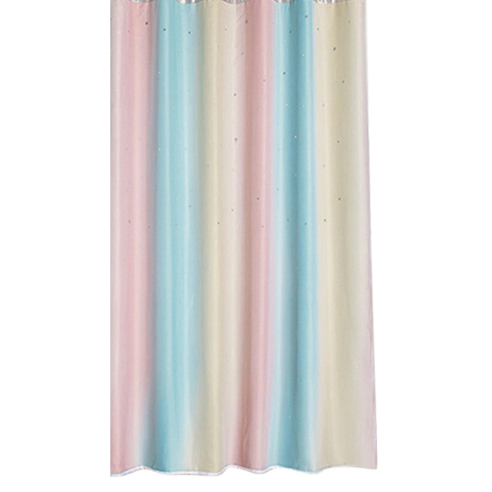 Double Layer Hollow living Room Dedroom Polyester Window Shading Drape Curtain DecorationLight Blue