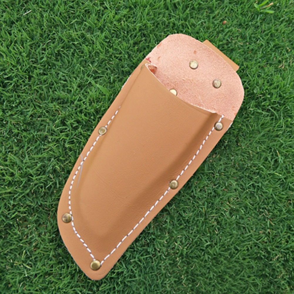 1Pc Gardening Pruning Pouch Cowhide Pliers Shears Scissors Cover Tool Bag(Brown)