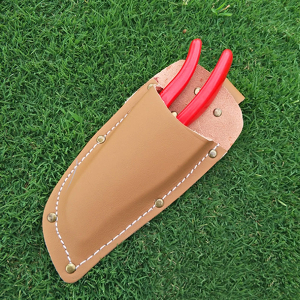 1Pc Gardening Pruning Pouch Cowhide Pliers Shears Scissors Cover Tool Bag(Brown)