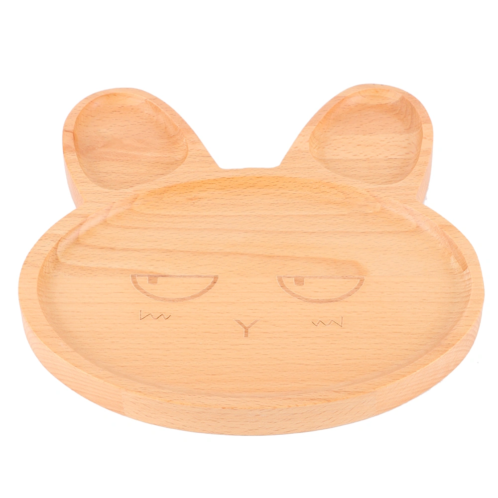 Wooden Food Tray Dish Plate Bowl with Compartment for Baby Children Breakfast Serving Platter Snack Container