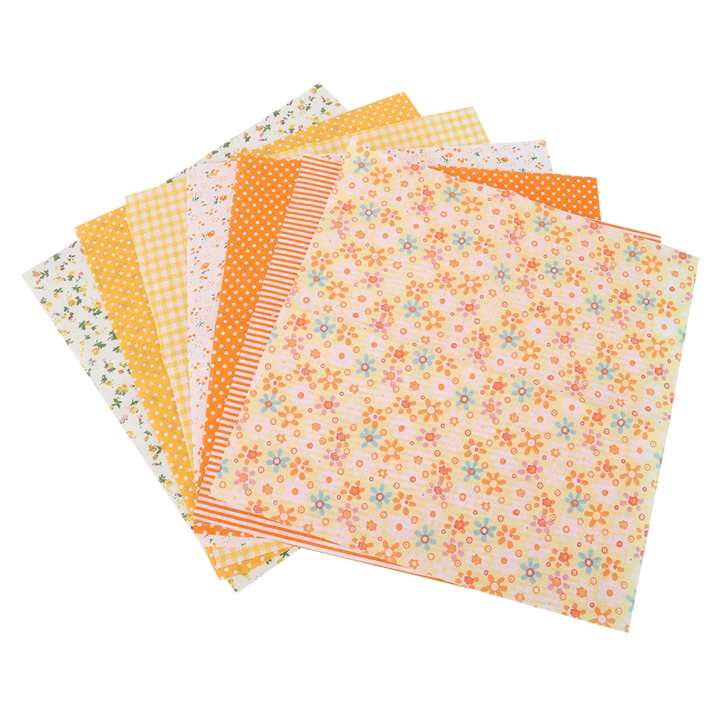 7pcs / set 100% Cotton Batiks Sewing Craft Cloth for DIY Wallet Cushion Cover (S)
