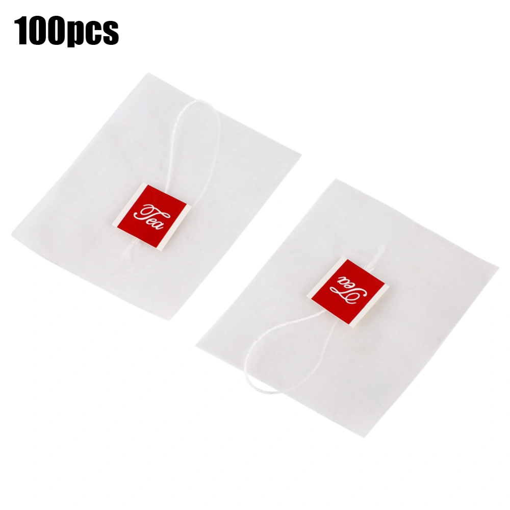 100pcs Nylon Transparent Empty Tea Bags Herbs Strainer Filter Loose Paper with Drawstring 6.5*8