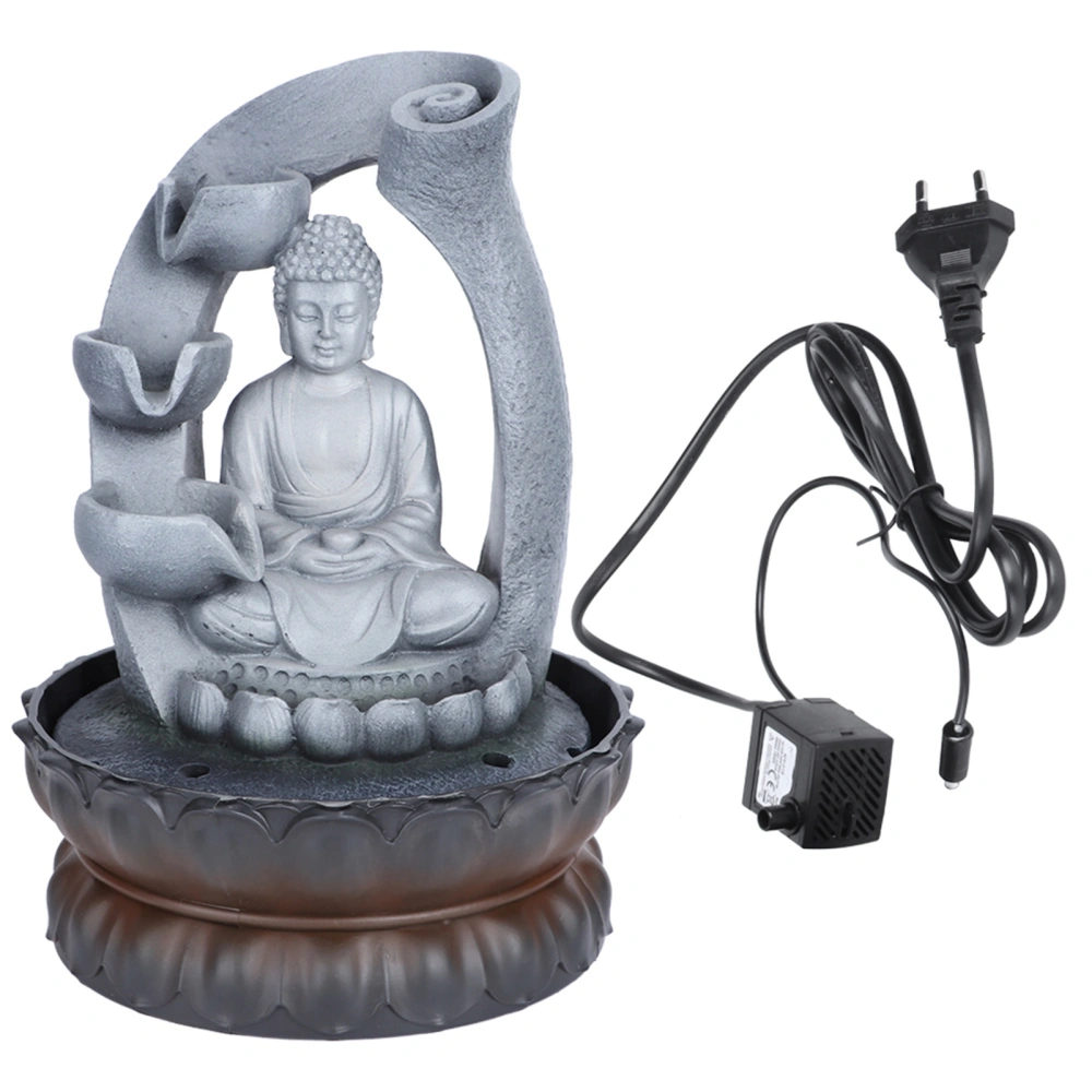 Unique Resin Buddha Desktop Fountain Decoration Tabletop Ornament with Light for Home OfficeEU Plug 220V