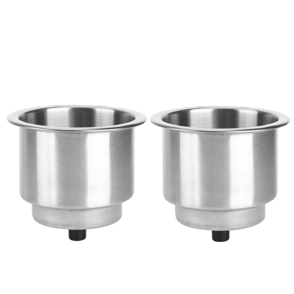 2Pcs Silver Stainless Steel Beverage Rack Bottle Holders Cup Stand Boat Supplies