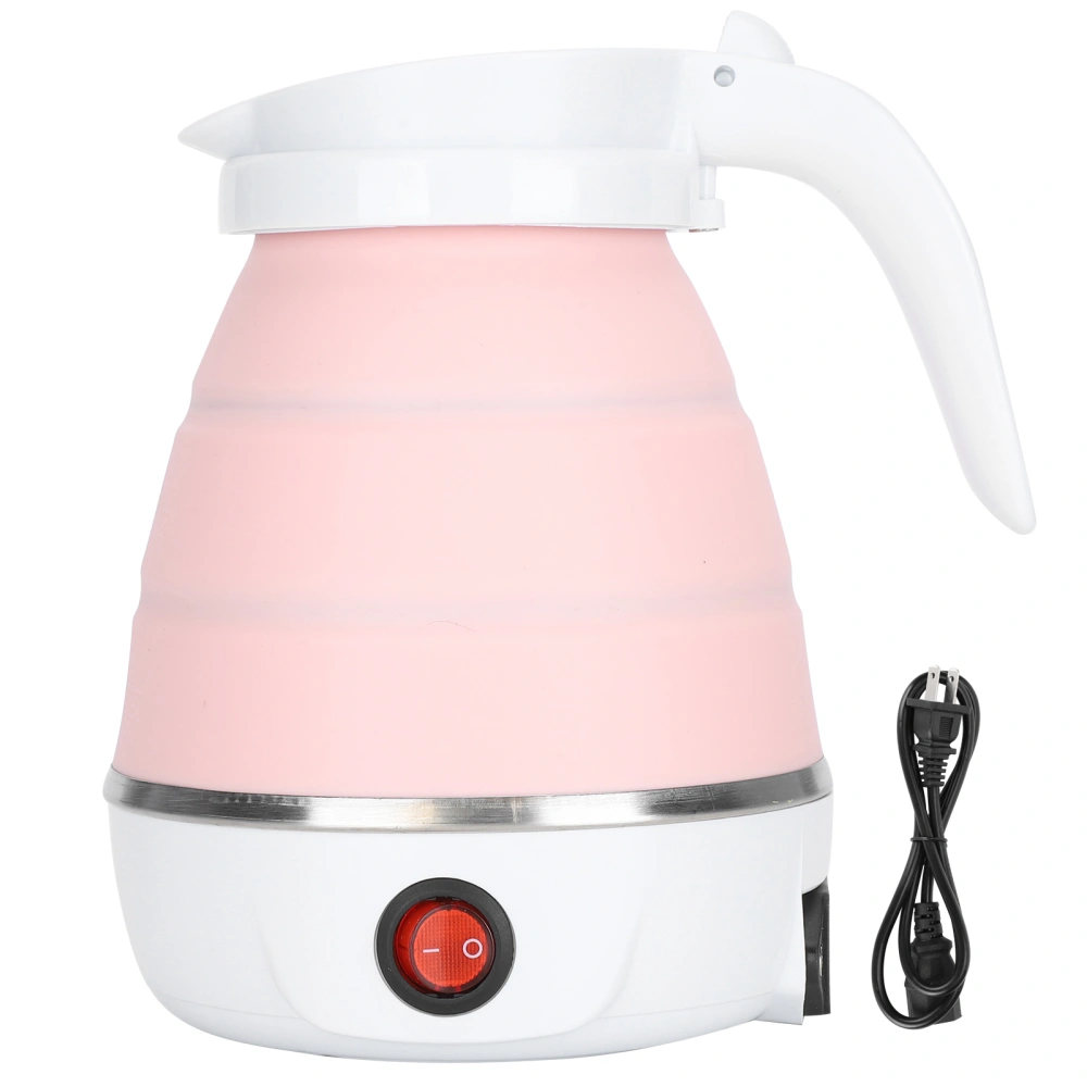 Folding Water Boiler Portable Silicone Household Electric Kettle 400W US Plug 110VPink