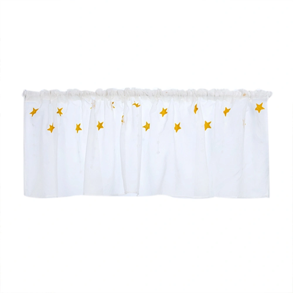 Kitchen Tiers Cabinet Embroidery Curtain Short Curtain Half Window Treatment(Yellow Stars)