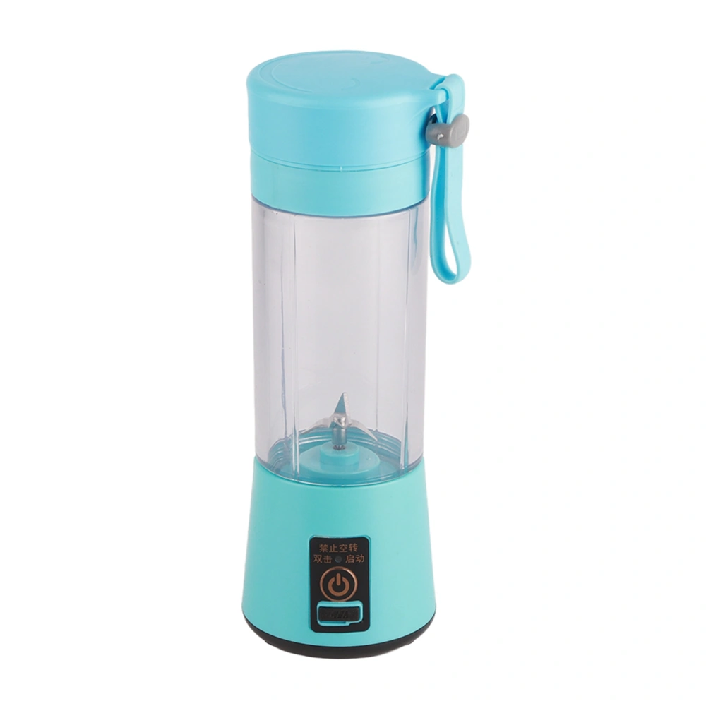 USB Portable Electric Fruit Juice Blender Machine Juice Extractor Double Blade (Blue)