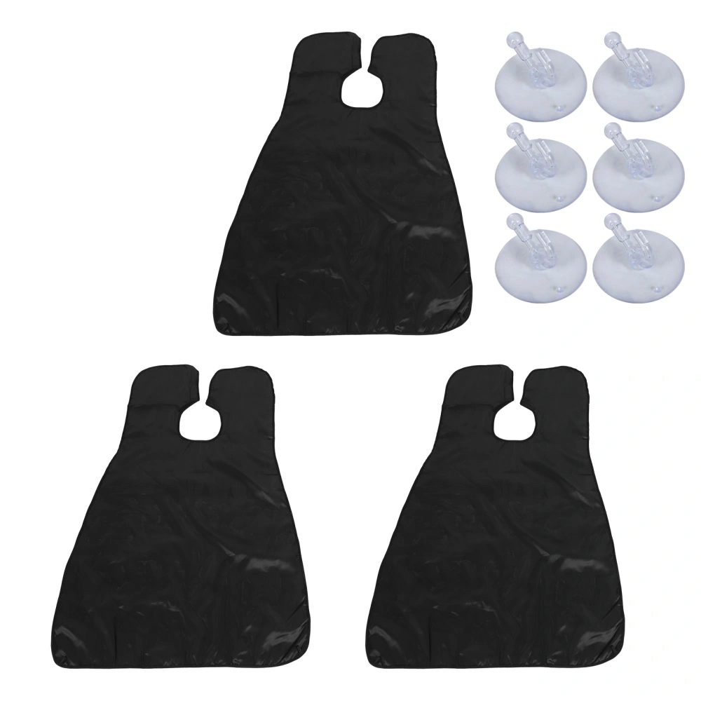 3PCS Waterproof Men Beard Catcher Beard Cutting Shaving Cape Apron Home Hair Styling ToolBlack