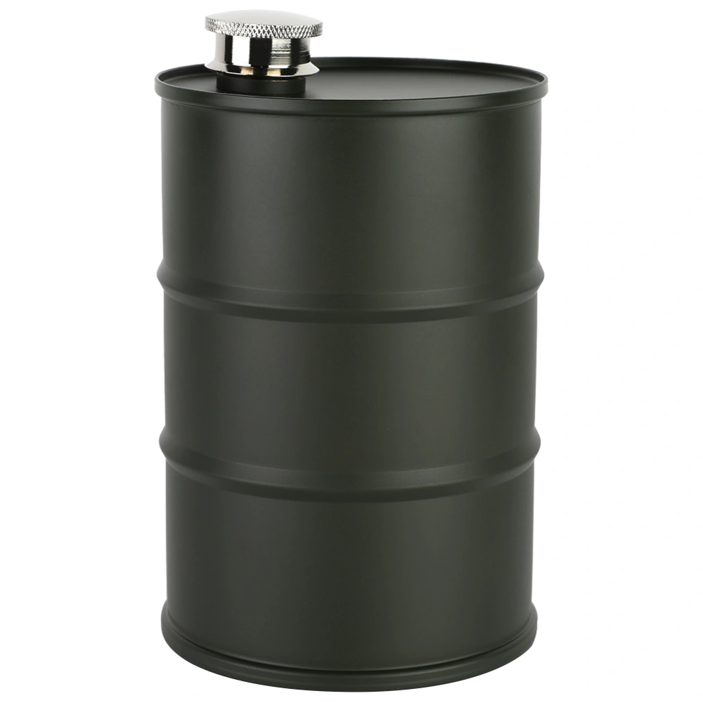 700ml Portable Stainless Steel Beer Barrel Wine Liquor Hip Flask with Sealing Lid(Army Green)