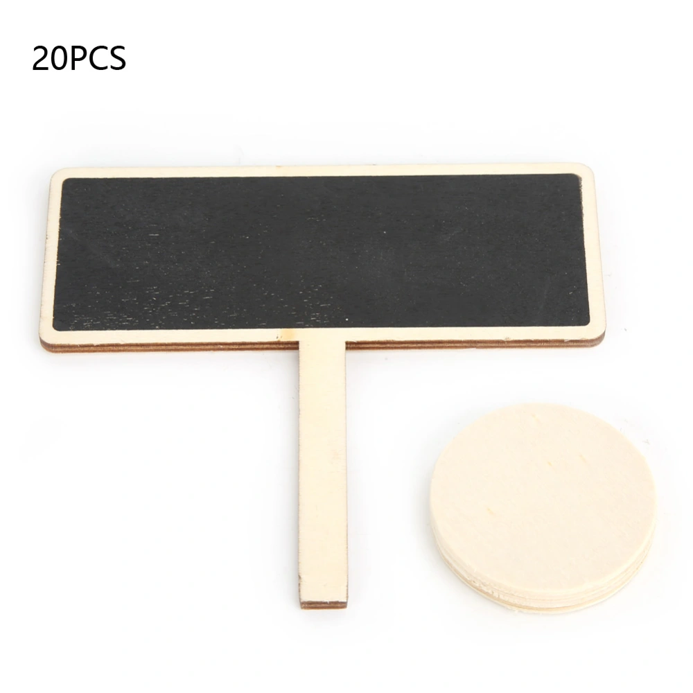 20Pcs Wooden Mini Blackboard Sign Message Board Plant Label for Garden Wedding Decoration