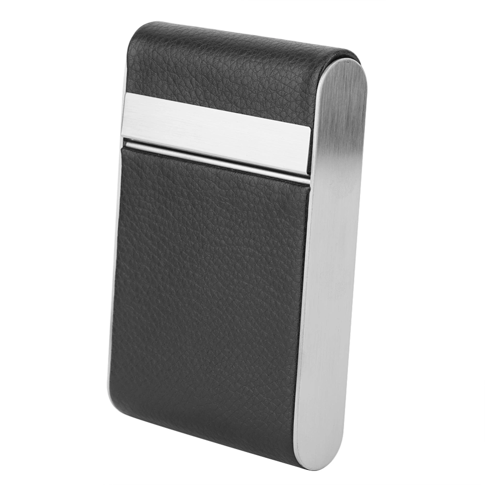 Hold 20 Cigarettes Stainless Steel Smoker Women Cigarettes Case (Black)