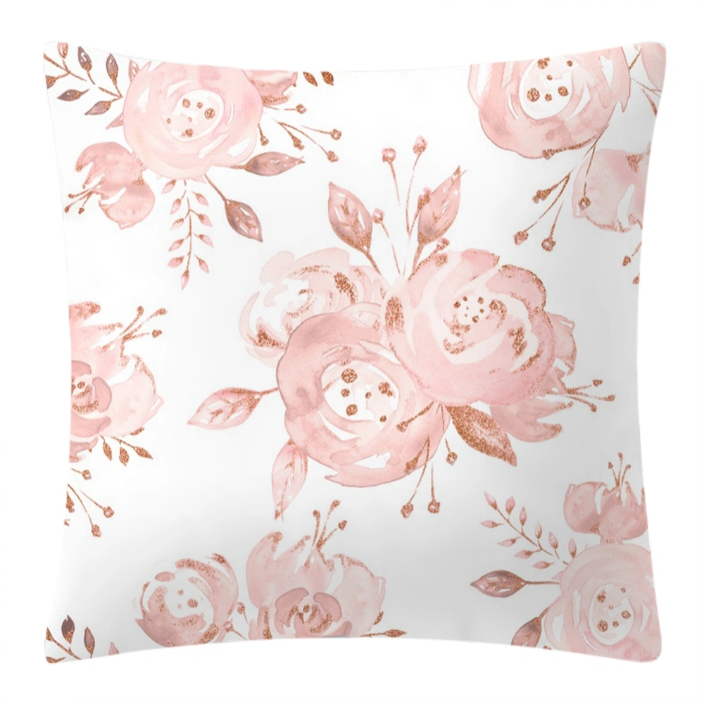 45x45cm Square Throw Pillow Rose Gold Pillow Cover English Alphabet Cushion Cover（F）