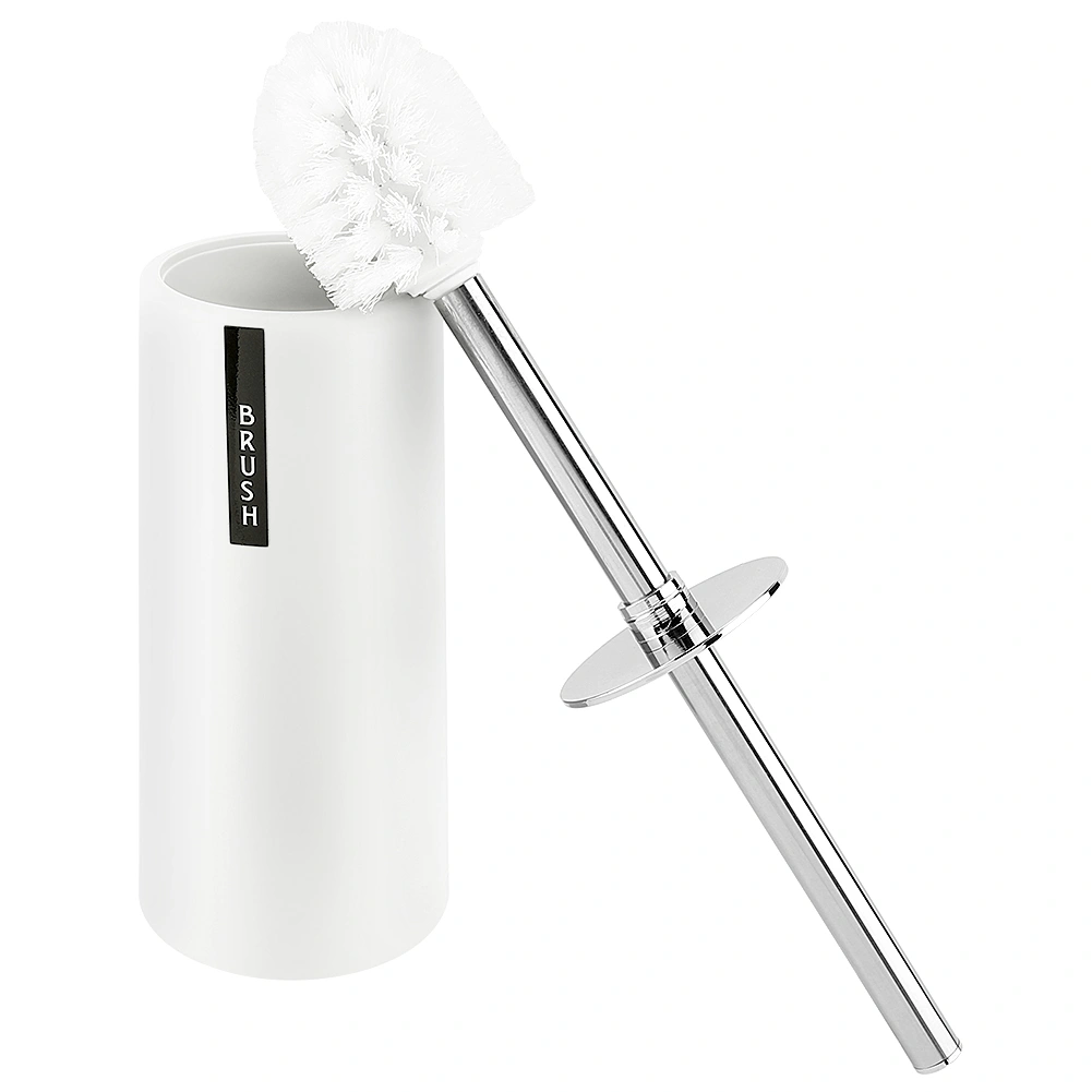 Toilet Brush With Holder Duty Stainless Steel Upgraded Handle Scrubber Cleaner Set(White)