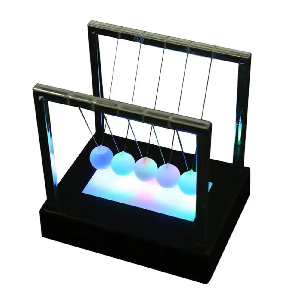 Newtons Swing Ball LED Light Up Newtons Science Kids Toys Balance Balls Desk Toys Home and Office Decor