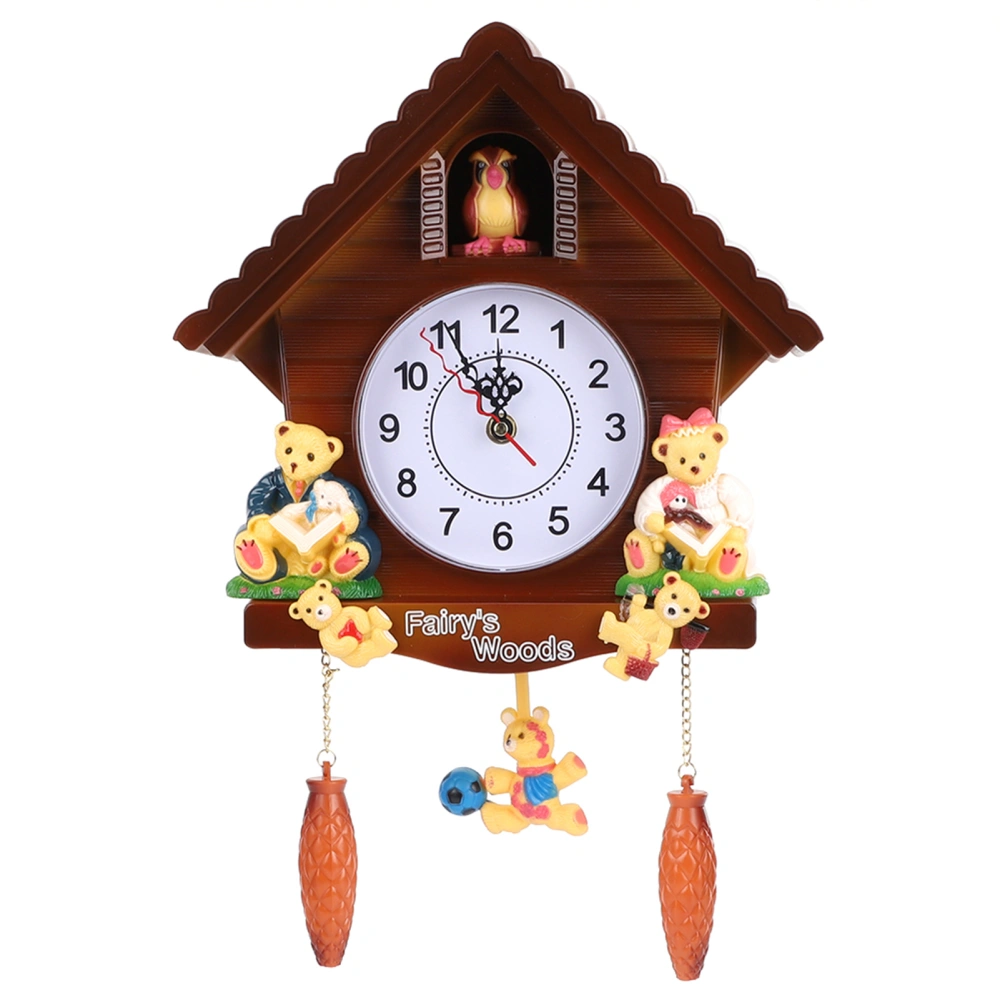 Cuckoo Clock Tree House Wall Clock Art Vintage Decoration for Home