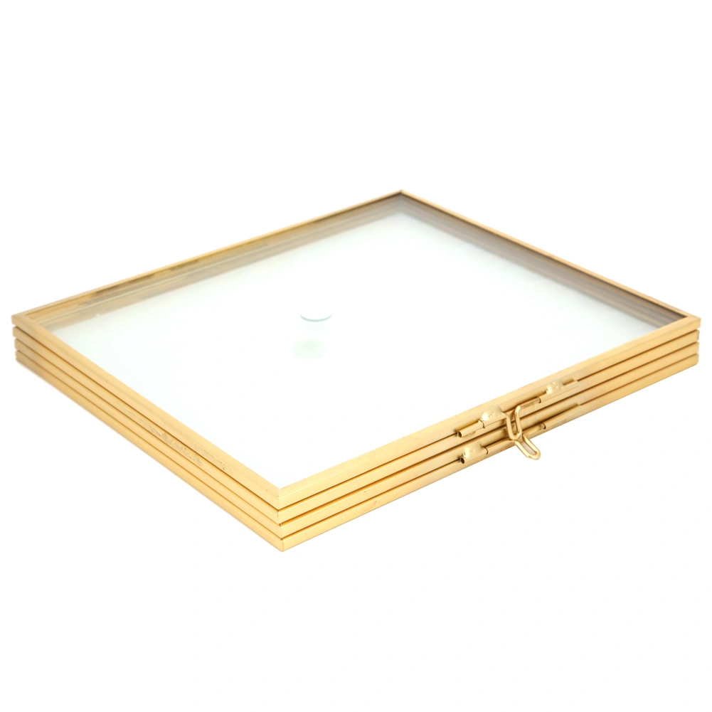 Double-Sided Glass Plant Specimen Holder Dried Flower Clip Home Decoration Ornament 14x16x1.5cm