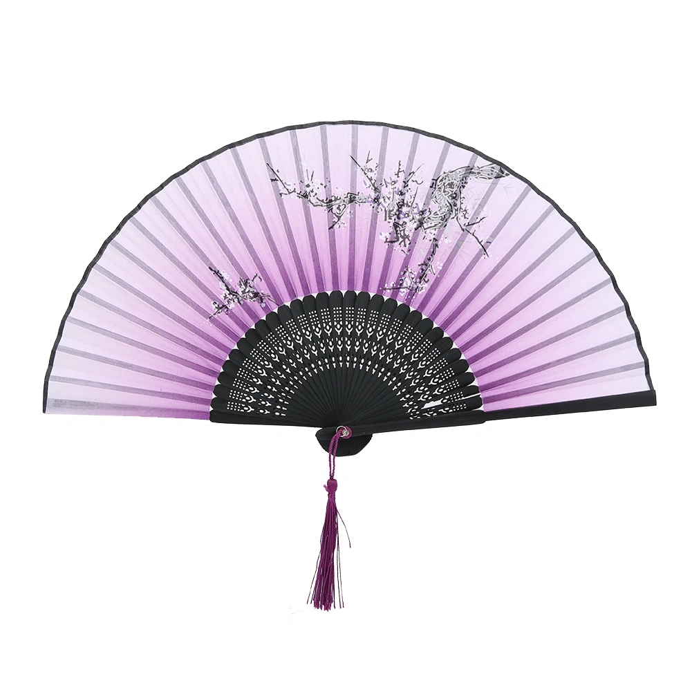 Folding Hand Fan Wedding Party Gift Dance Props Home Office Decoration (Purple)