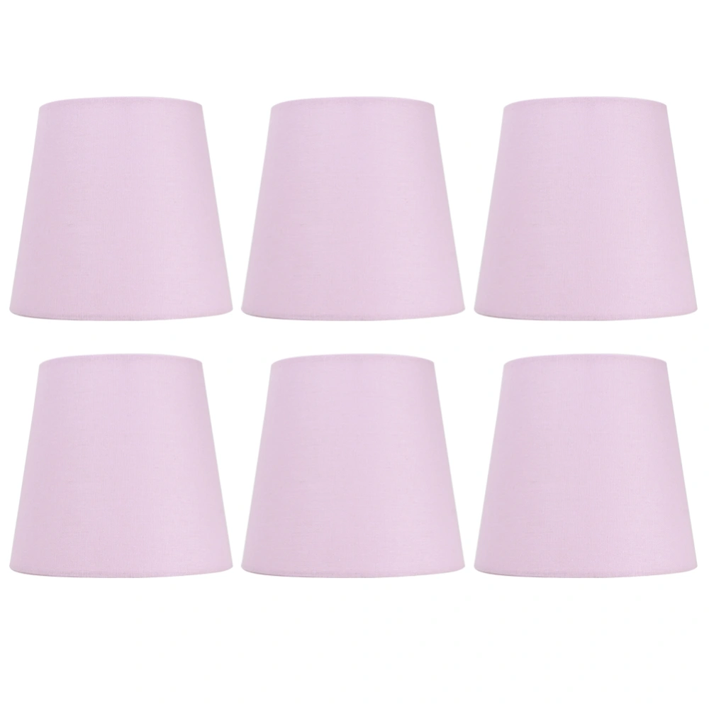 6pcs Modern Cloth Art Living Room Lampshade Simple Lamp Shade for E14 Bulb Pink Linen