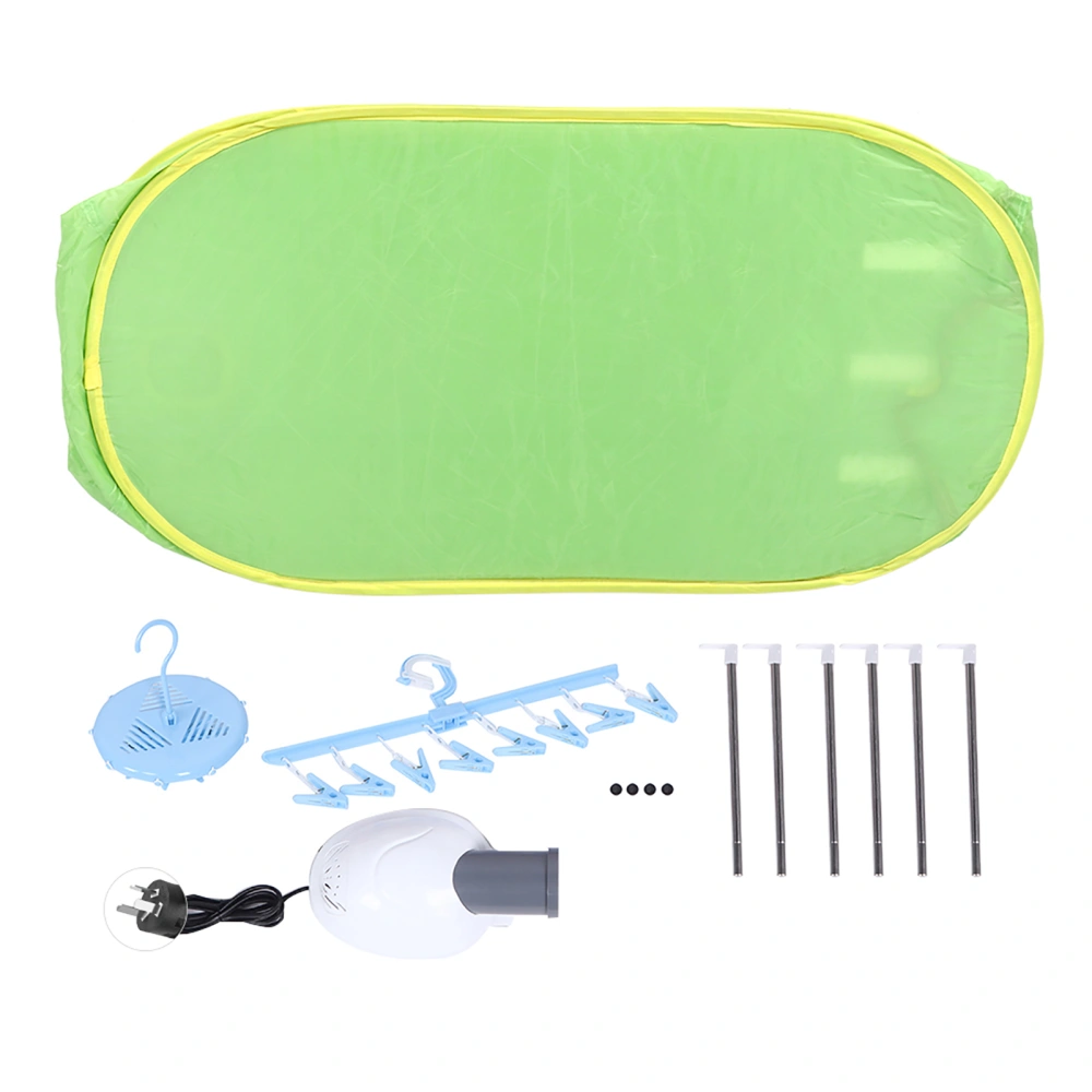 Household Portable Mini Folding Clothes Drying Bag Clothes Dryer Traveling GreenAU Plug 220V